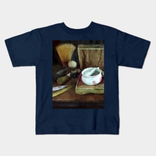 Shaving Mug and Shaving Brushes Kids T-Shirt